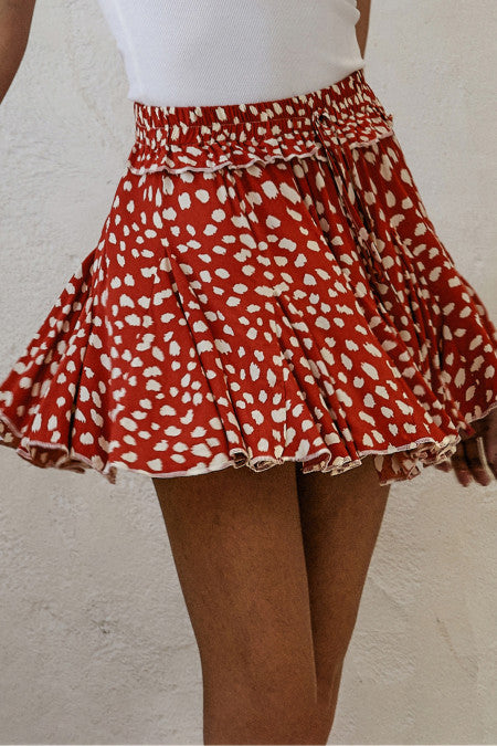 Ruffled A-Line Mini Skirt